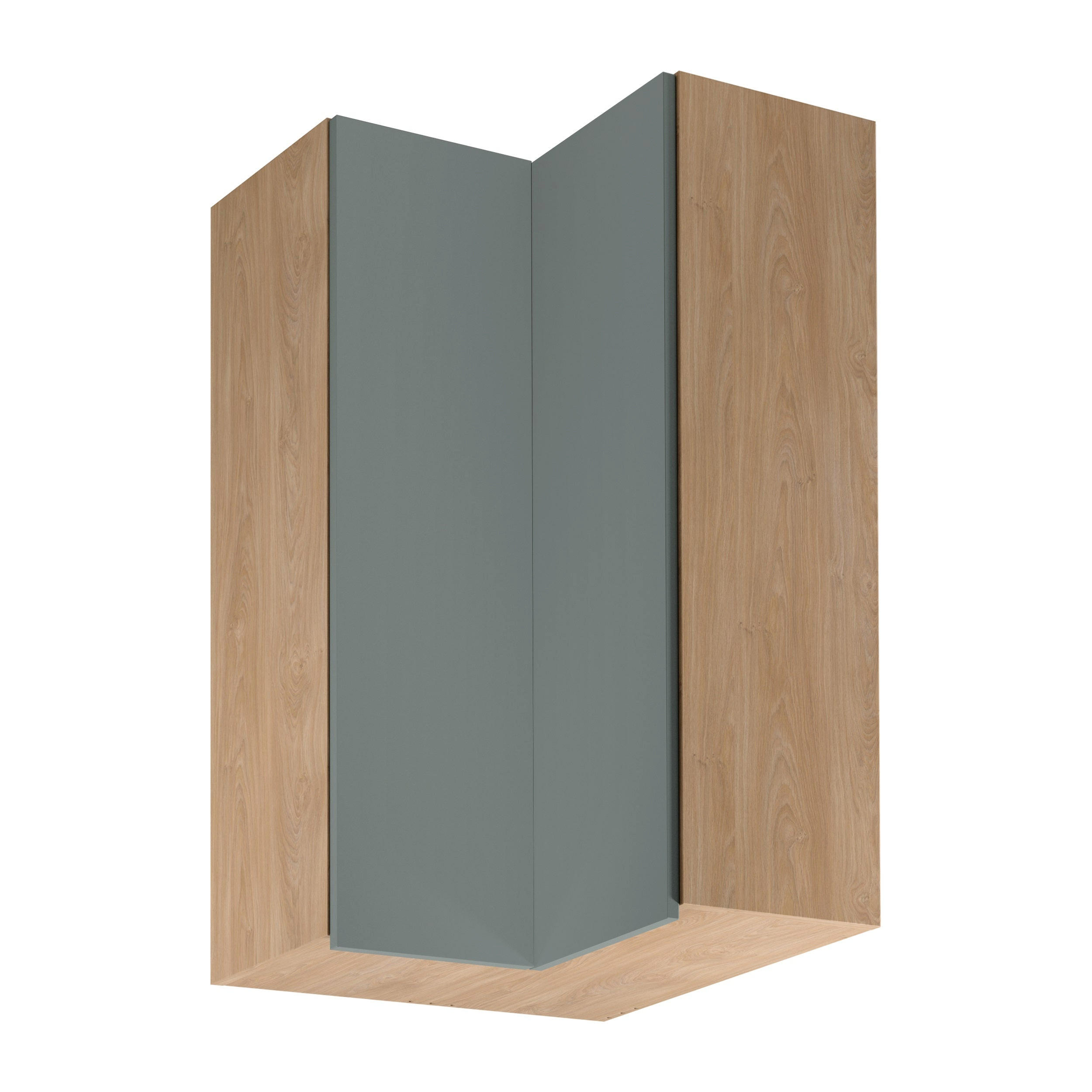 Royal24_Markt Eckhängeschrank Sonoma Eiche, Grün 60x100x60 cm