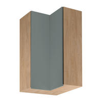 ECKHÄNGESCHRANK G60N2 – Sorento Grün Sonoma Eiche – L-Form für den Innenwinkel – Grün / Sonoma Eiche - Sonoma Eiche/Grün, Holzwerkstoff (60/100/60cm) - ROYAL24_MARKT