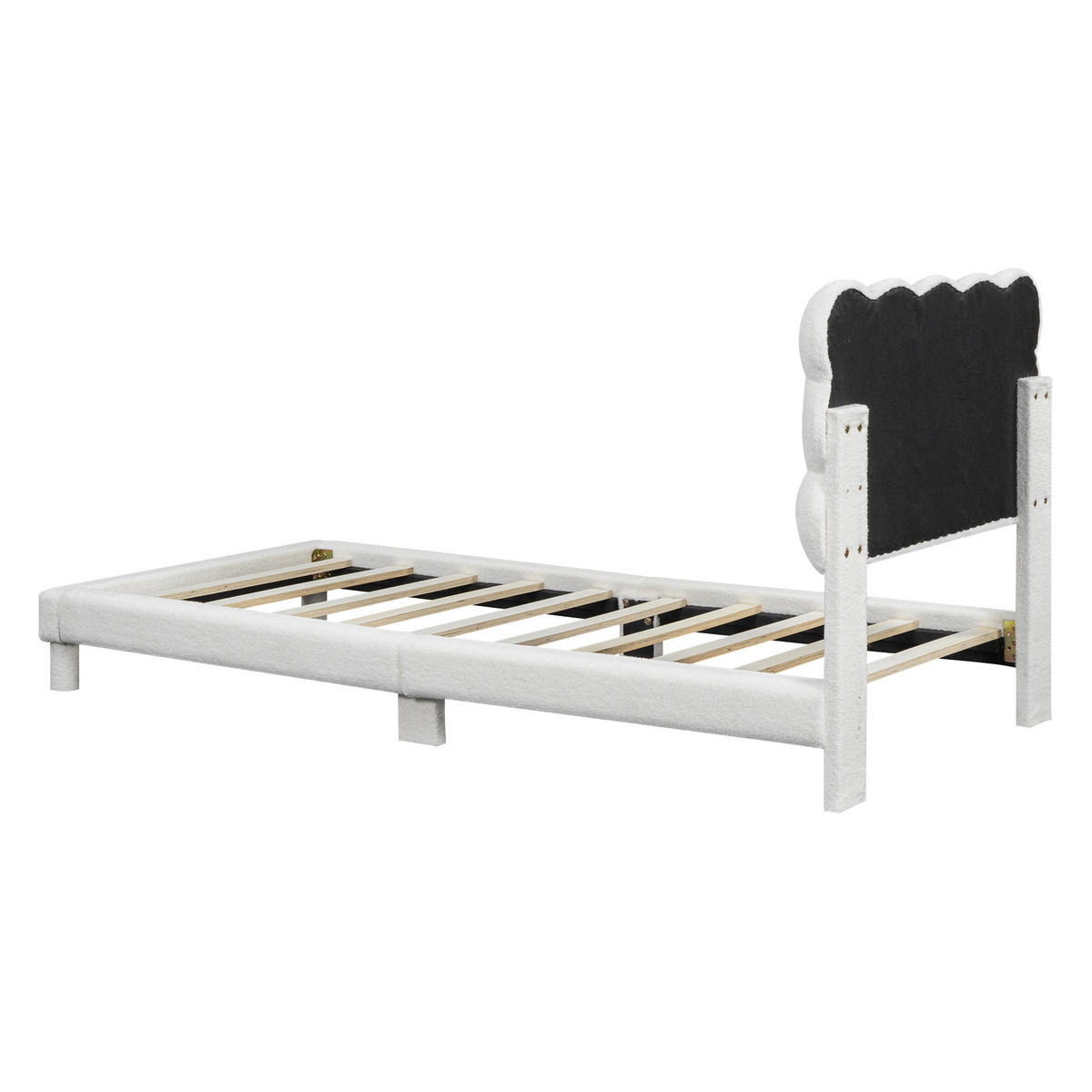 POLSTERBETT 90/200 cm mit verstellbarem Kopfteil in Weiß - Weiß, Textil (90/200cm) - OKWISH