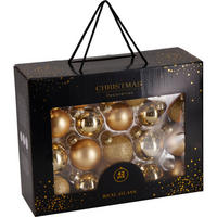CHRISTBAUMKUGEL 42er-Set 36/13/28 cm - Goldfarben, Glas (13/28/36cm) - Home Styling Collection