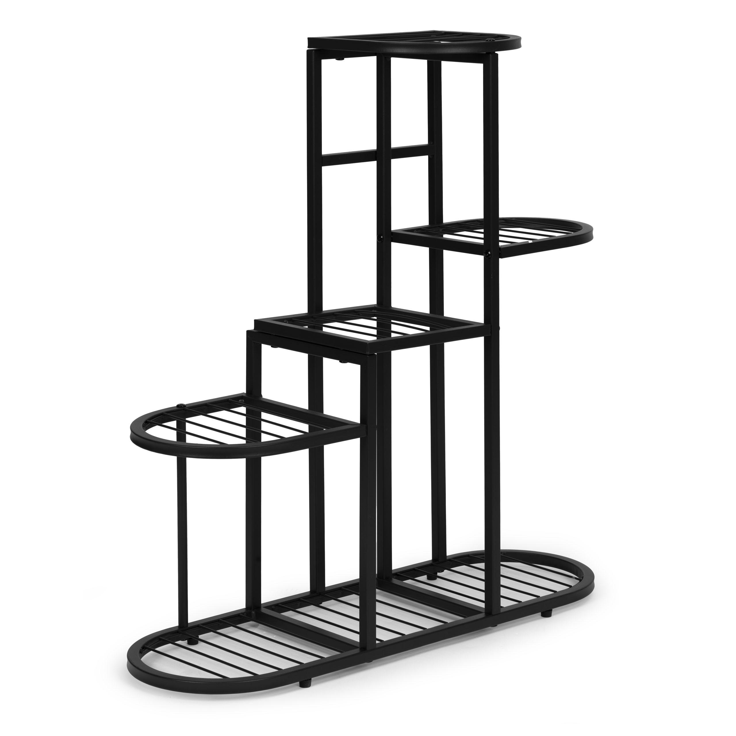 BLUMENSTÄNDER SCALA Schwarz - Schwarz, Metall (23/70/79.5cm) - Mat-Haus