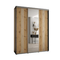 SCHWEBETÜRENSCHRANK 235,2/190/45 3-türig - Silberfarben/Schwarz, Holz/Metall (190/235/45cm) - Abiks Möbel