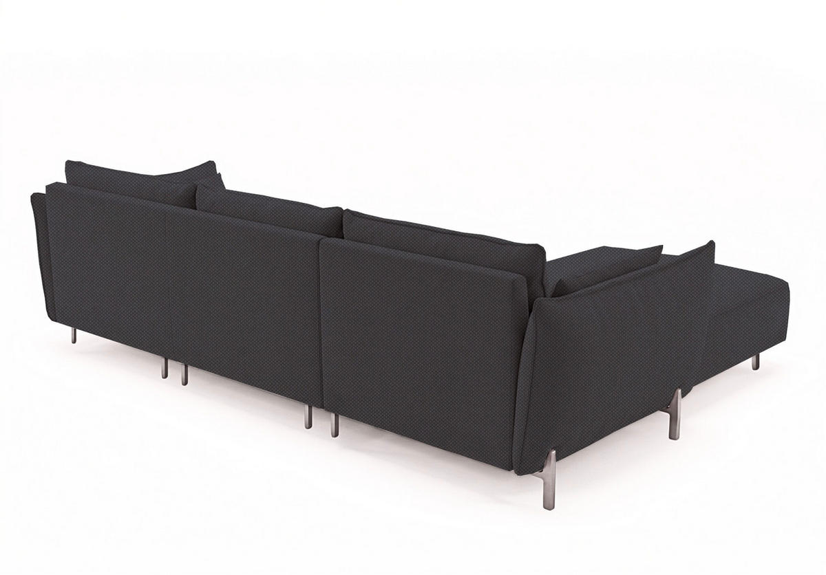 GARTENECKSOFA für Terrasse und Garten, Stoff Sunlight, Graphit, Links, SUNMEE - Dunkelgrau, Holz (238/90/165cm) - Kaiser Möbel