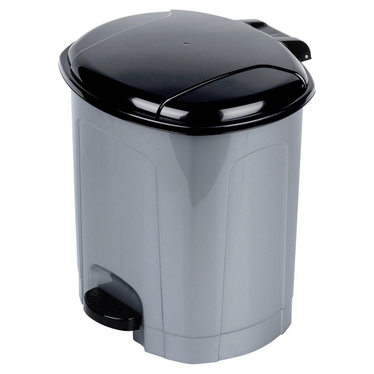 ABFALLEIMER, mit Pedal, Kunststoff, grau, 11,5 l - Grau, Kunststoff (25/36/25cm) - Orion 