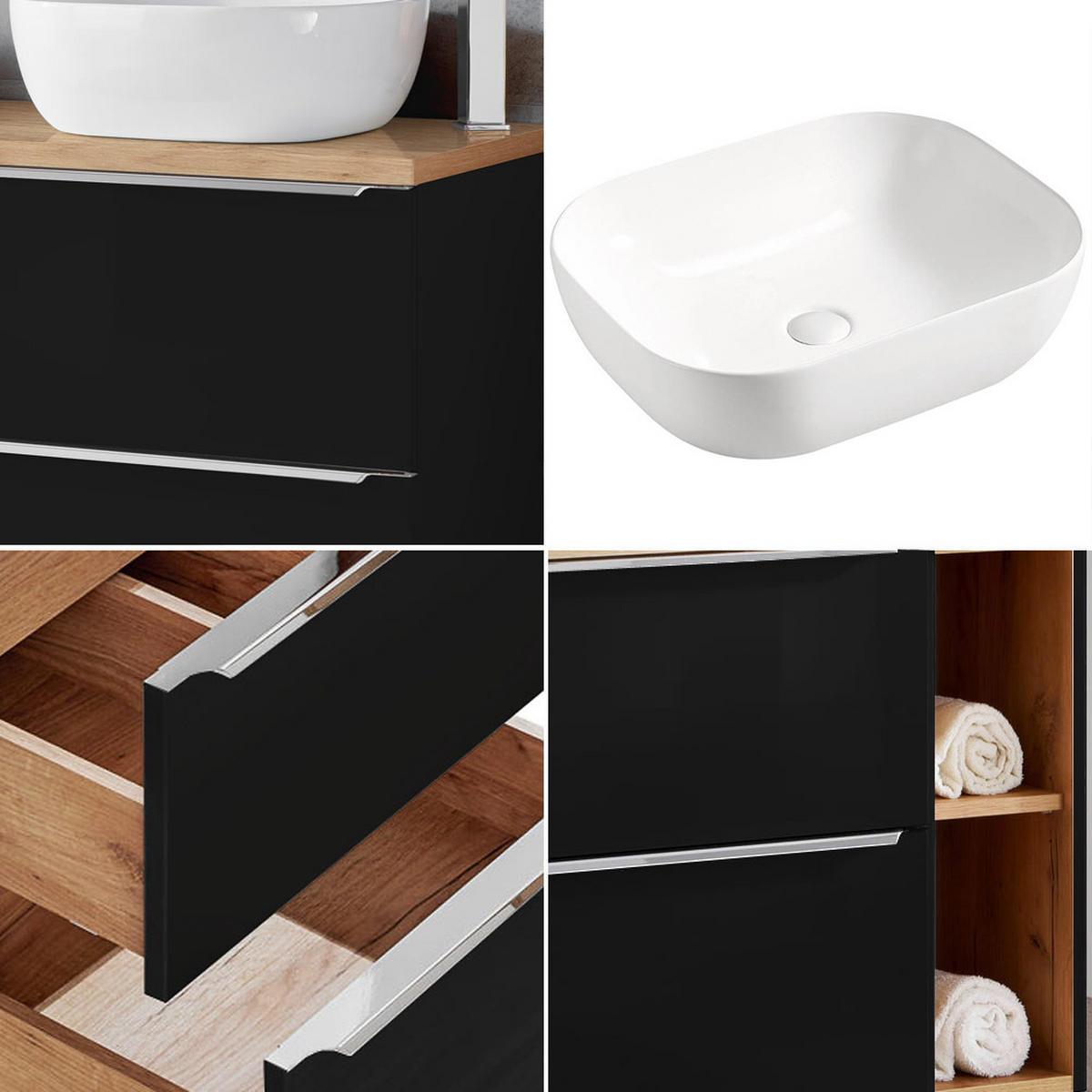 WASCHTISCH Toskana-56 - Anthrazit, Holzwerkstoff (121/64/46cm) - Lomado