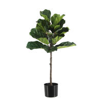 KUNSTBAUM Künstlicher Ficus Lyrata - Niran 90 cm - Grün, Kunststoff (90cm) - aplanta
