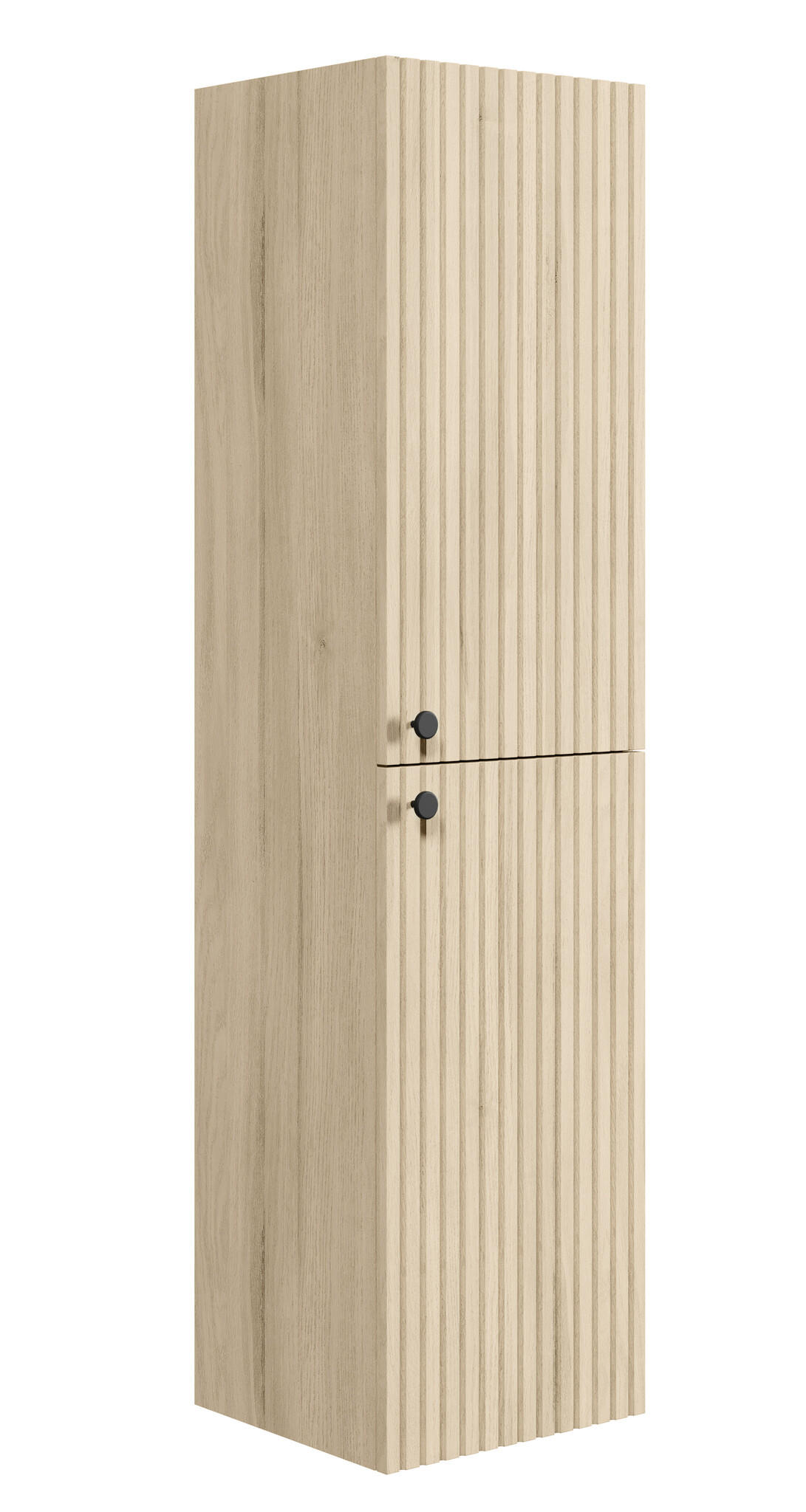 BADEZIMMERSCHRANK Saros mit 2 Türe Eiche Hell - 35 x 32 x 140 cm - Kastanienfarben/Eichefarben, Holz (35/140/32cm) - Badplaats