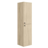 BADEZIMMERSCHRANK Saros mit 2 Türe Eiche Hell - 35 x 32 x 140 cm - Kastanienfarben/Eichefarben, Holz (35/140/32cm) - Badplaats