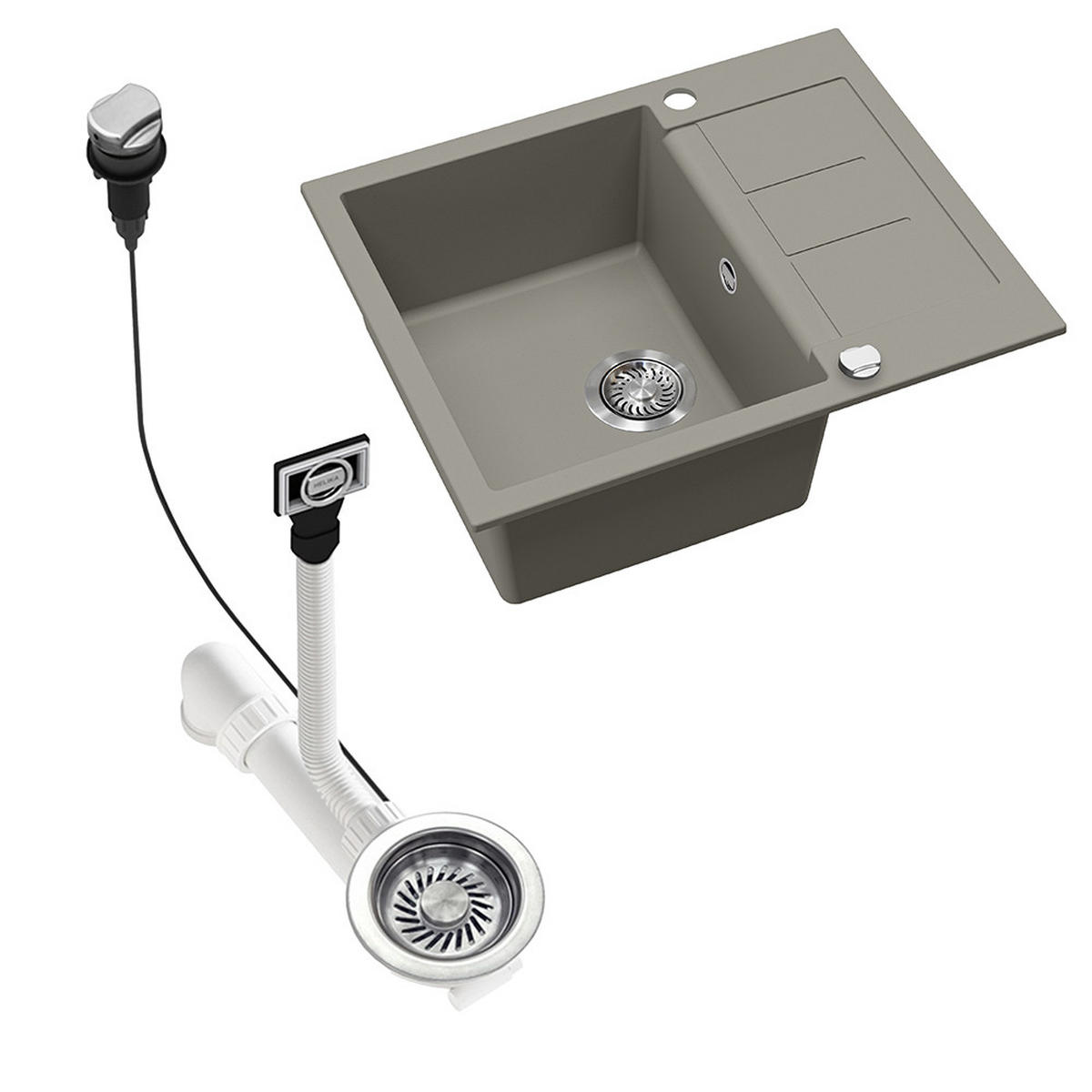 SPÜLBECKEN Rom Beton 62 x 50 cm - Grau, Keramik (62/20/50cm) - Bergstroem