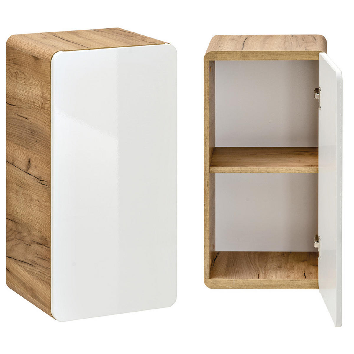 BADMÖBEL-SET 5-TLG. Luton-56 - Weiß, Holzwerkstoff (181/195/46cm) - Lomado