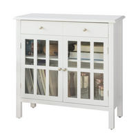 VITRINE Weiß - Weiß, Holzwerkstoff (80/80/34cm) - SoBuy