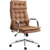 CHEFSESSEL Echtleder Hellbraun - Chromfarben/Hellbraun, Leder/Metall (60/111/65cm) - CLP