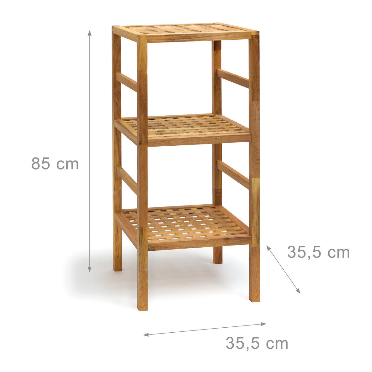 BADREGAL - Hellbraun, Holz (36/85/35.5cm) - Relaxdays