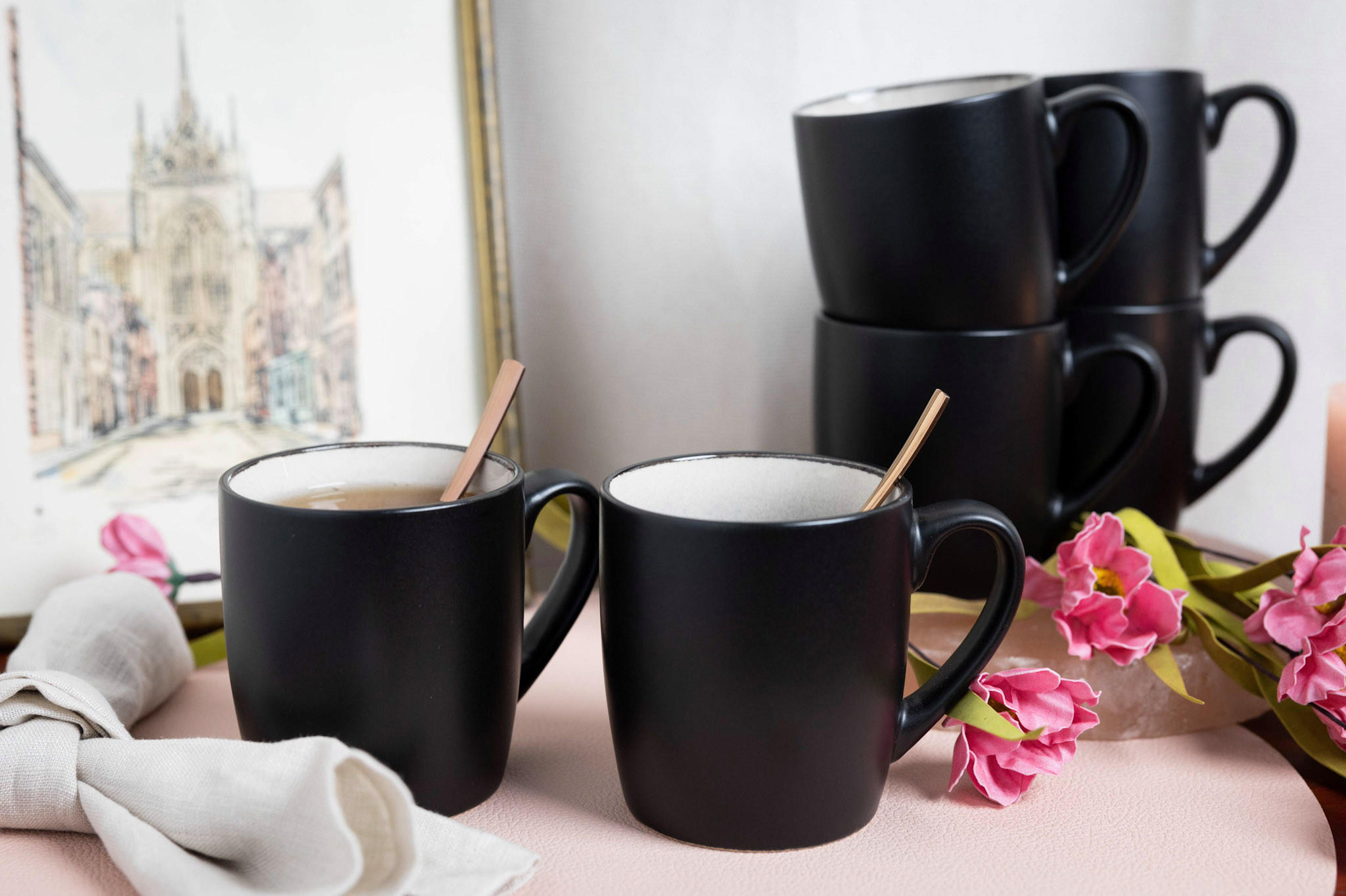 TASSE Becher Kos - 350 ml - 6 Stück - Grau, Keramik (0.35L) - Cookinglife