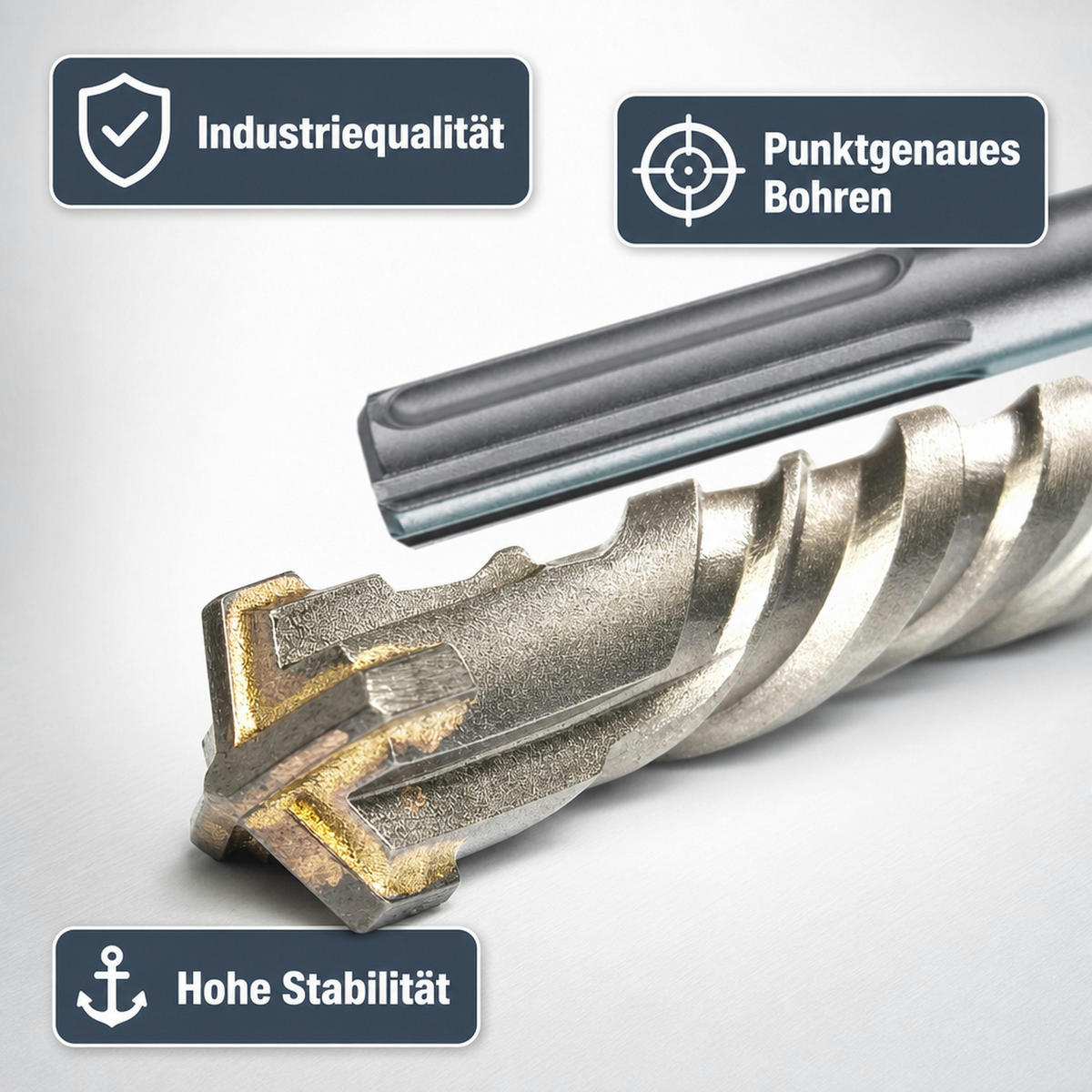 SDS Max Bohrer - Edelstahlfarben, Metall (30/2/2cm) - KLASEBO