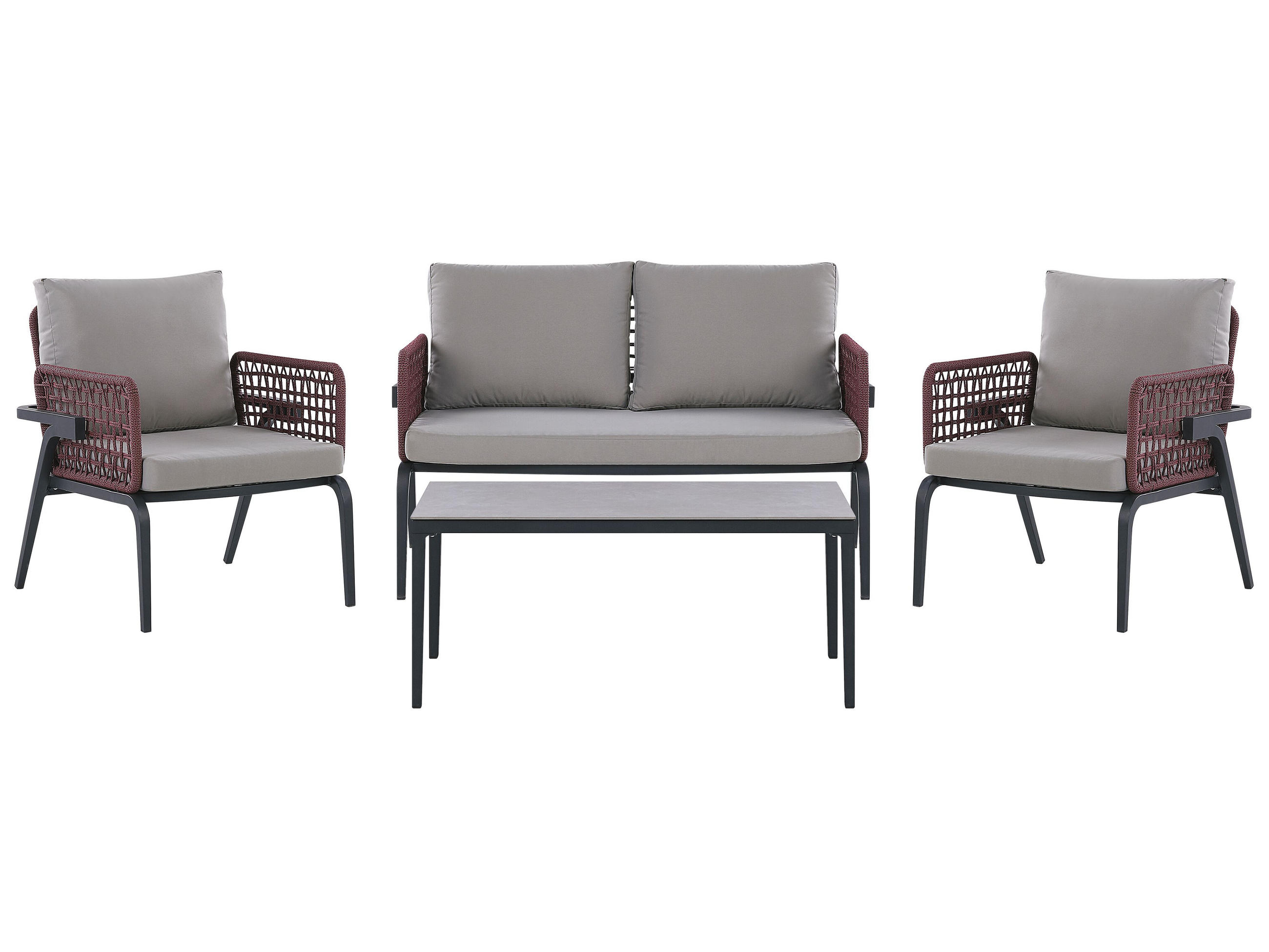 LOUNGE-SET 4-Sitzer grau Sciacca - Grau, Metall - Beliani