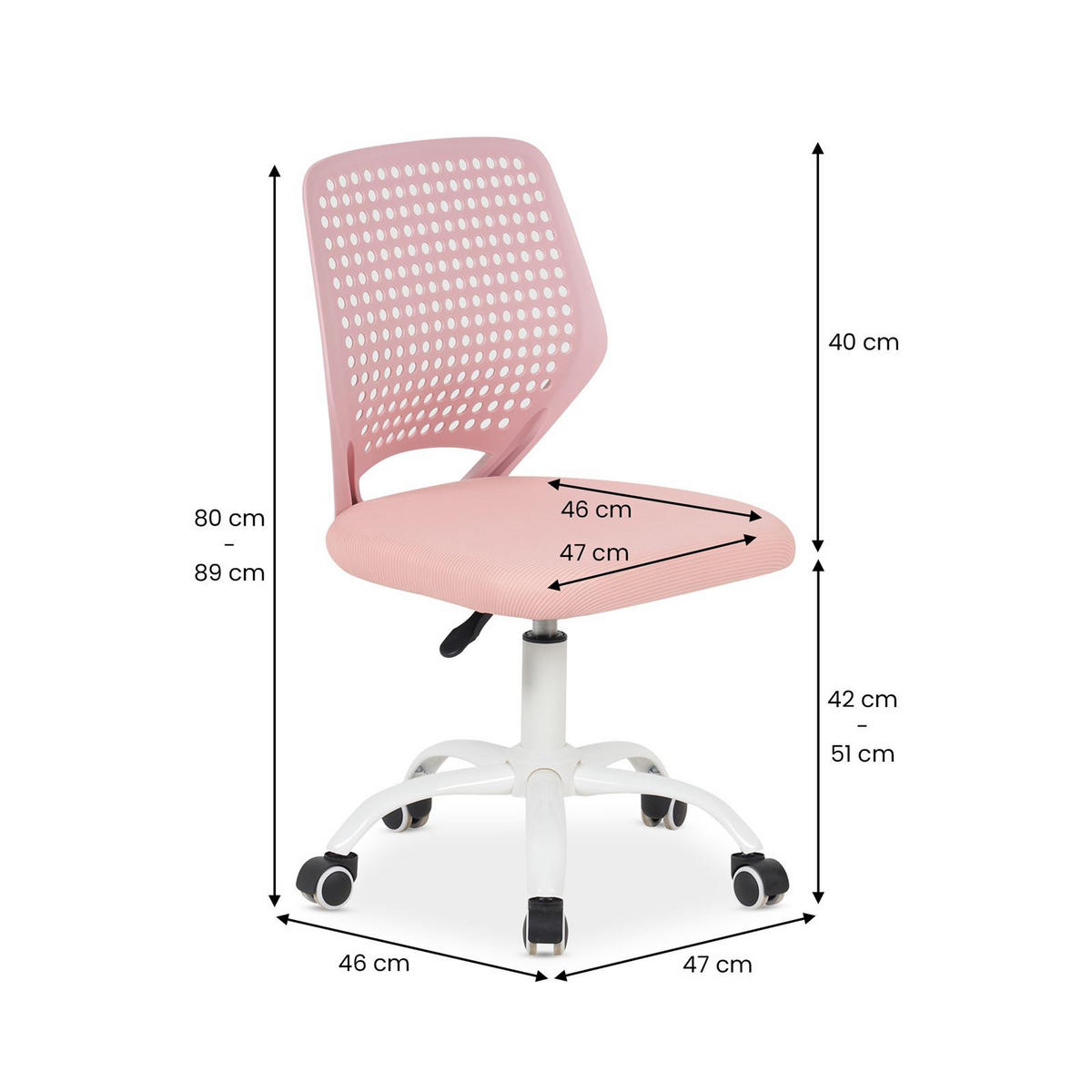 KINDERDREHSTUHL JADE pink - Pink, Textil (47/89/46cm) - IDIMEX