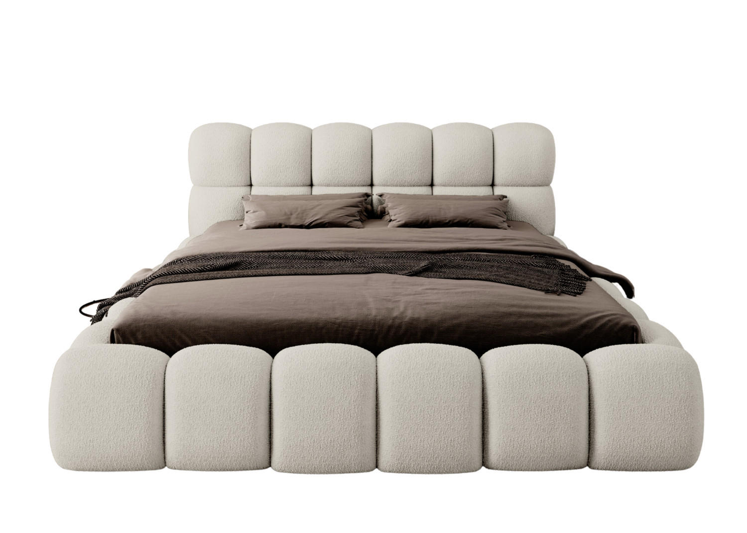 POLSTERBETT MORRICE 200x200 BEIGE - Beige, Textil/Metall (200/200cm) - Luxkor24