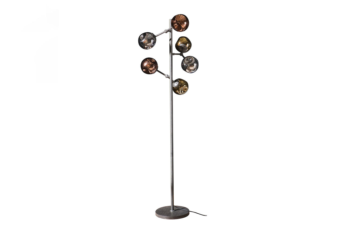 STEHLAMPE PELOTA Schwarz Glas - Schwarz, Glas (40/40/182cm) - KAWOLA