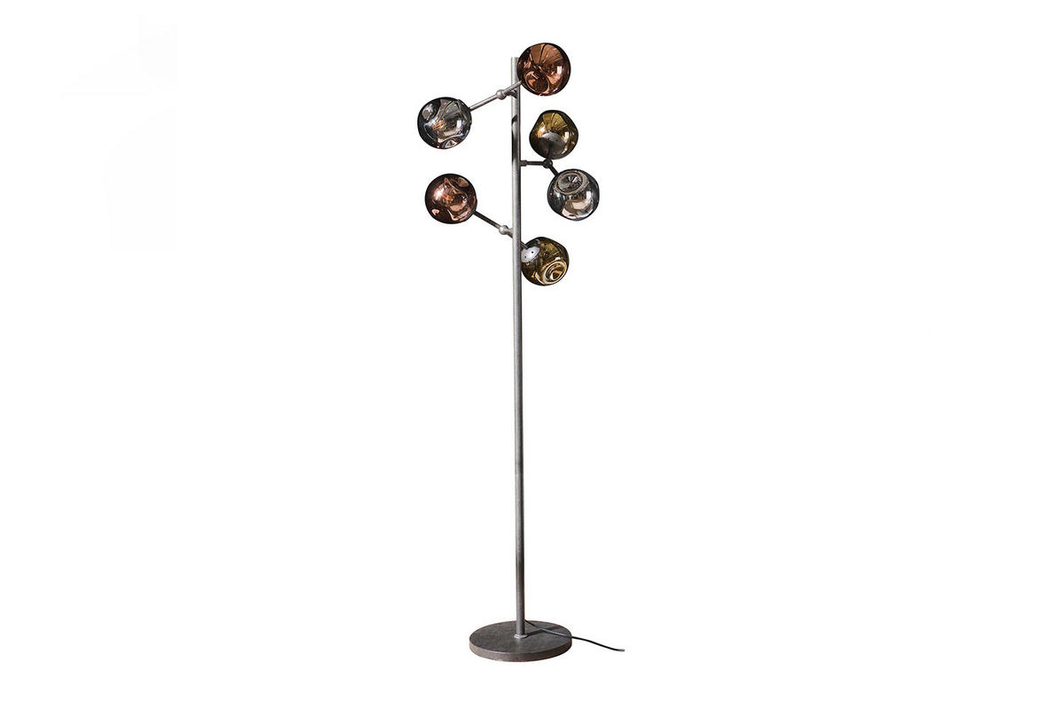 STEHLAMPE PELOTA Schwarz Glas - Schwarz, Glas (40/40/182cm) - KAWOLA