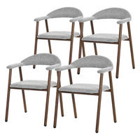 JÍDELNÍ ŽIDLE, sada 4 ks, šedé s tkanou strukturou a ocelovou konstrukcí v imitaci dřeva - šedá/hnědá, kov/textil (59/78/61cm) - ML-DESIGN