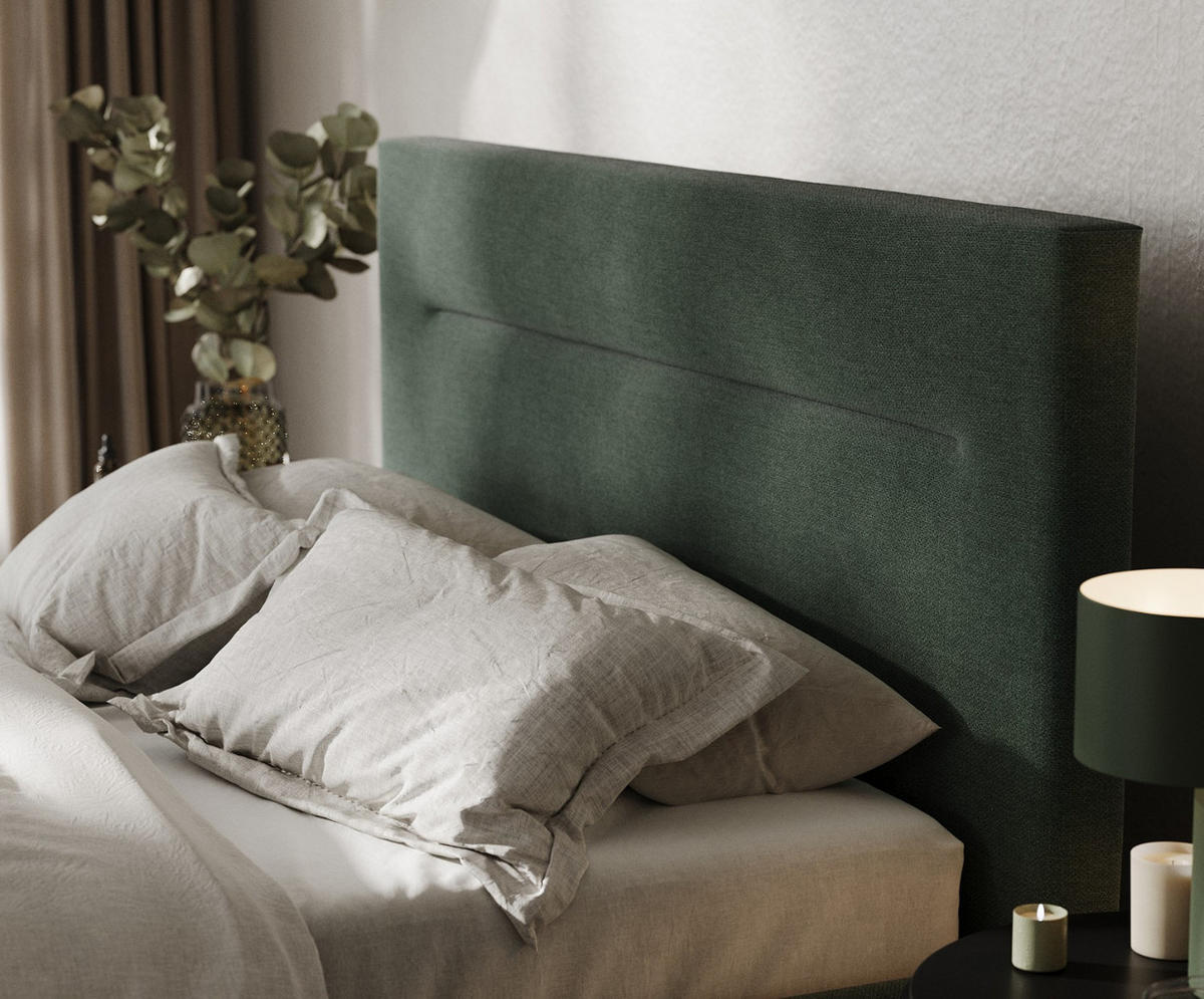 POLSTERBETT Liline 180/200 cm Grün im Asti Stoff - Schwarz/Naturfarben, Holz/Holzwerkstoff (180/200cm) - AltaBeds