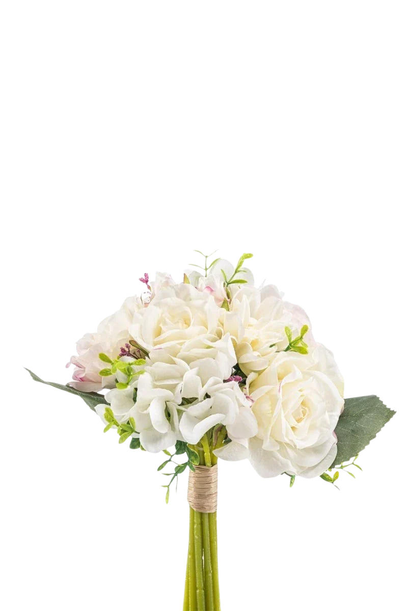 KUNSTBLUME Künstlicher Blumenstrauß - Arktus 28 cm - Weiß, Kunststoff (28cm) - Emerald