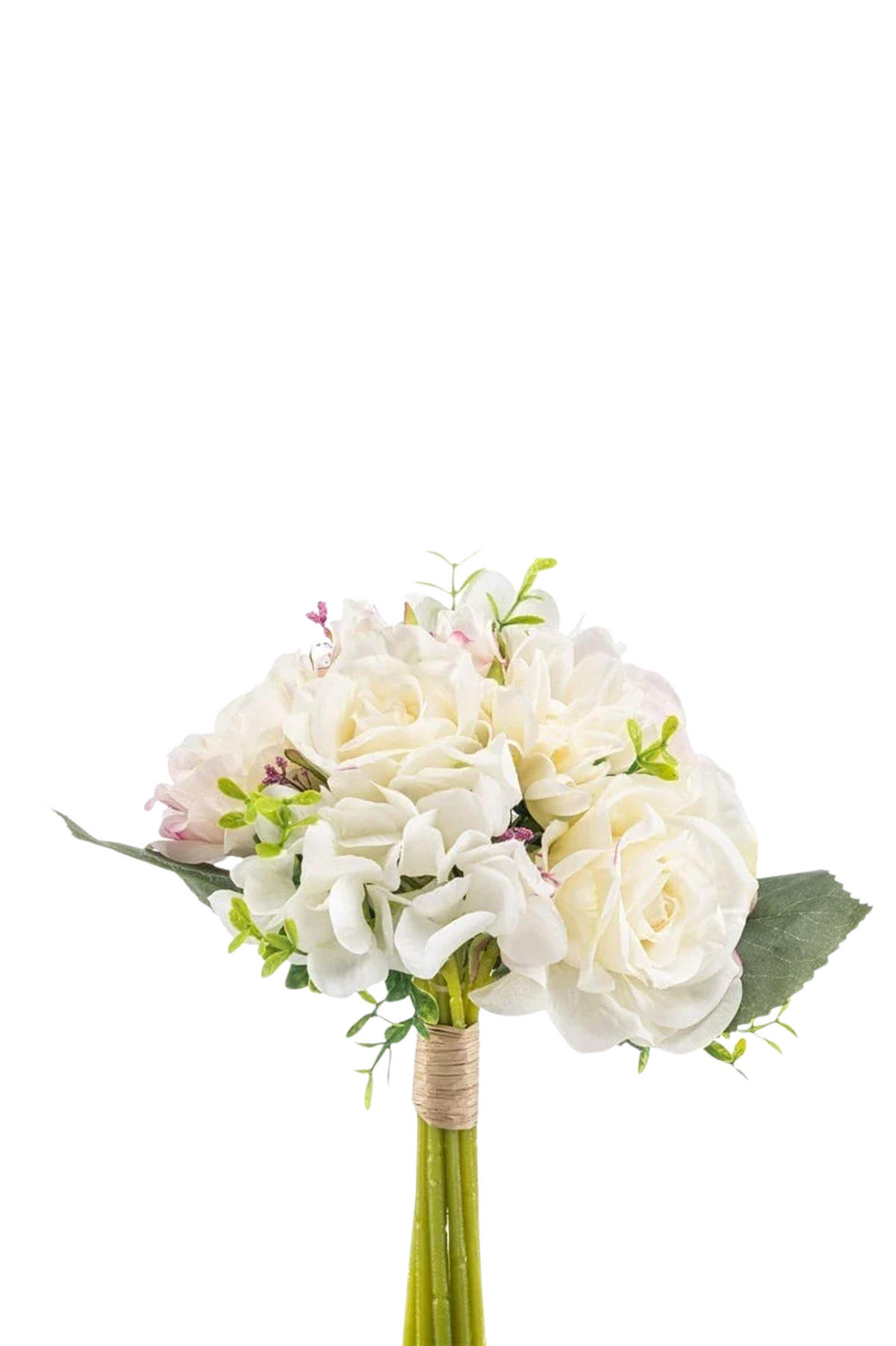 KUNSTBLUME Künstlicher Blumenstrauß - Arktus 28 cm - Weiß, Kunststoff (28cm) - Emerald