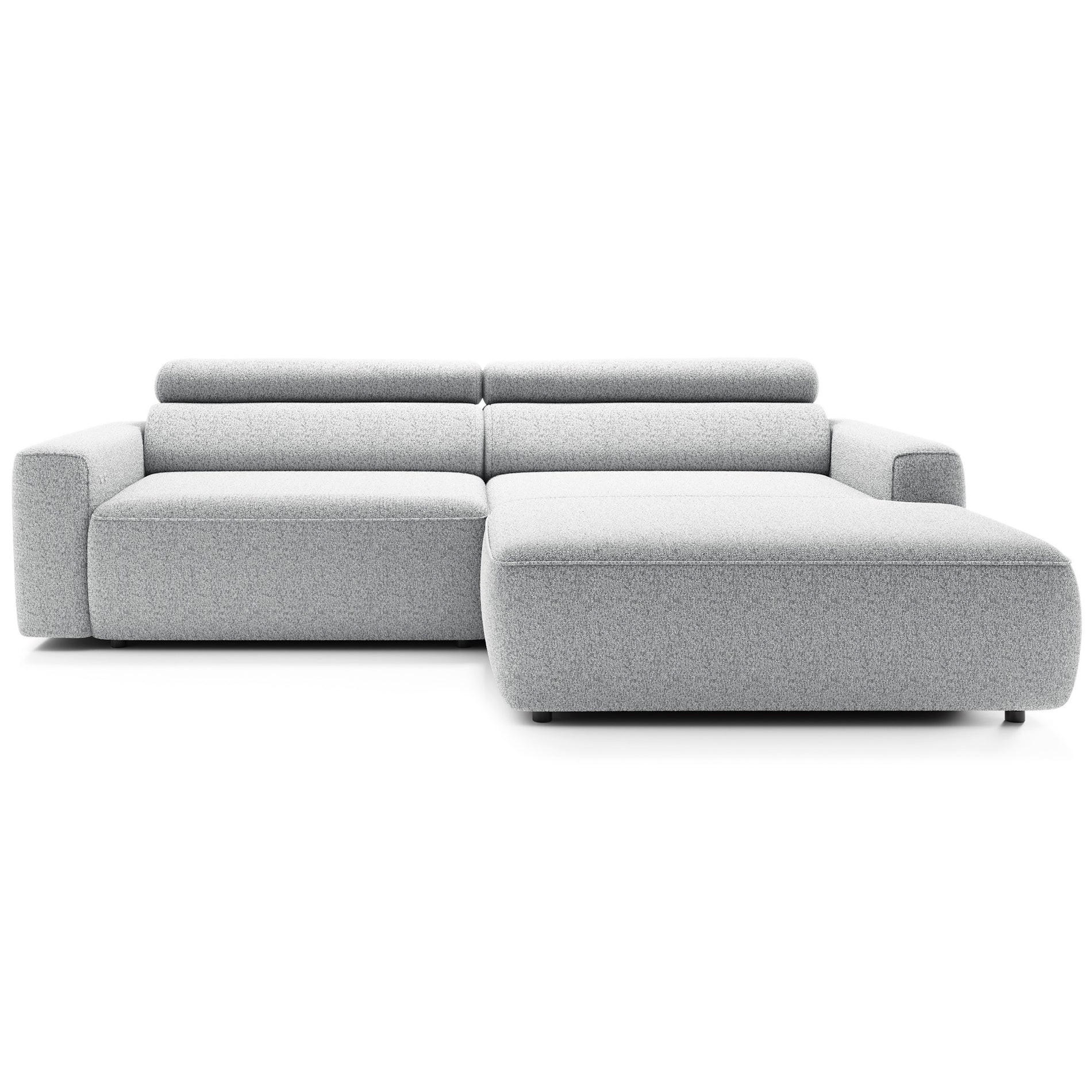 ECKSOFA Fando mit Schlaffunktion, L-Form, 4-Sitzer 252 cm, rechts Flechtstoff Hellgrau - Hellgrau/Schwarz, Holz/Kunststoff (182/252cm) - Selsey