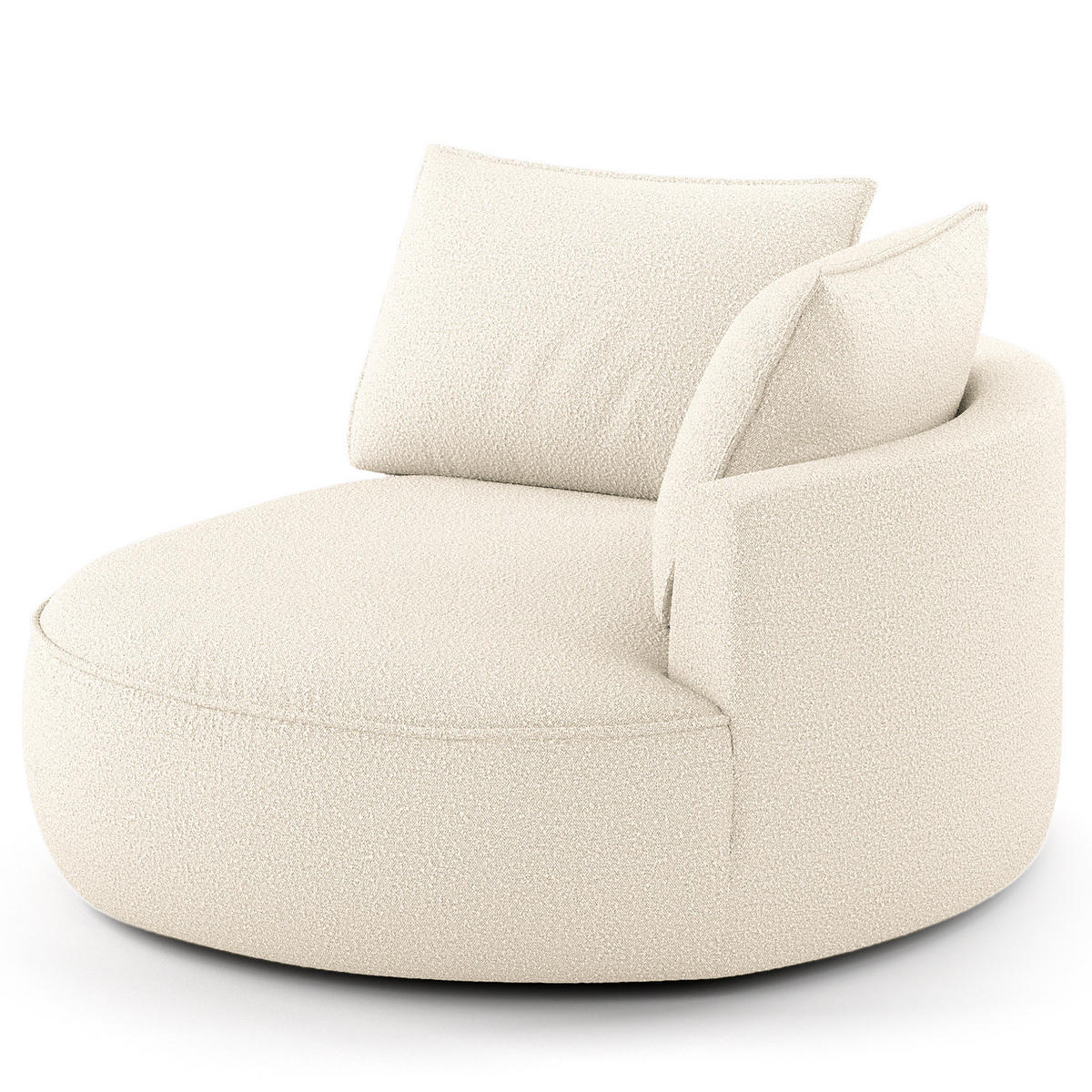 OTTOMANE - modular - Creme/Schwarz, Kunststoff/Textil (126/82/154cm) - home24