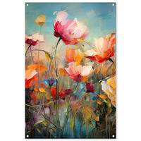 ZAHRADNÍ PLAKÁT Květiny - Akvarel - Umění - Botanické - Příroda 80x120 cm - pomerančová, plast (80/120/0.2cm) - OnlyWow