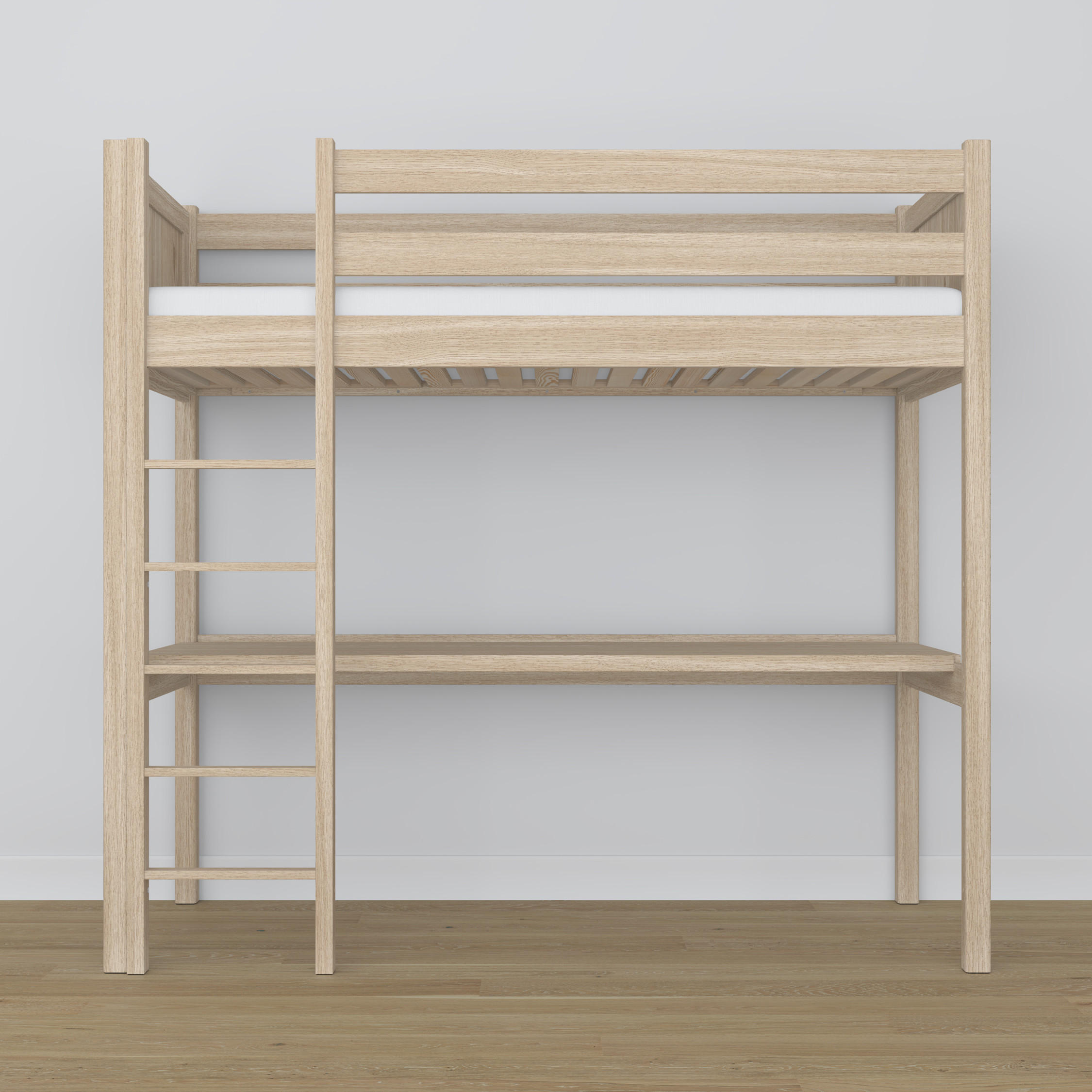 HOCHBETT N06 mit Schreibtisch Sonoma Eiche 100/190 - Sonoma Eiche, Naturmaterialien/Holz (100/190cm) - N-Wood