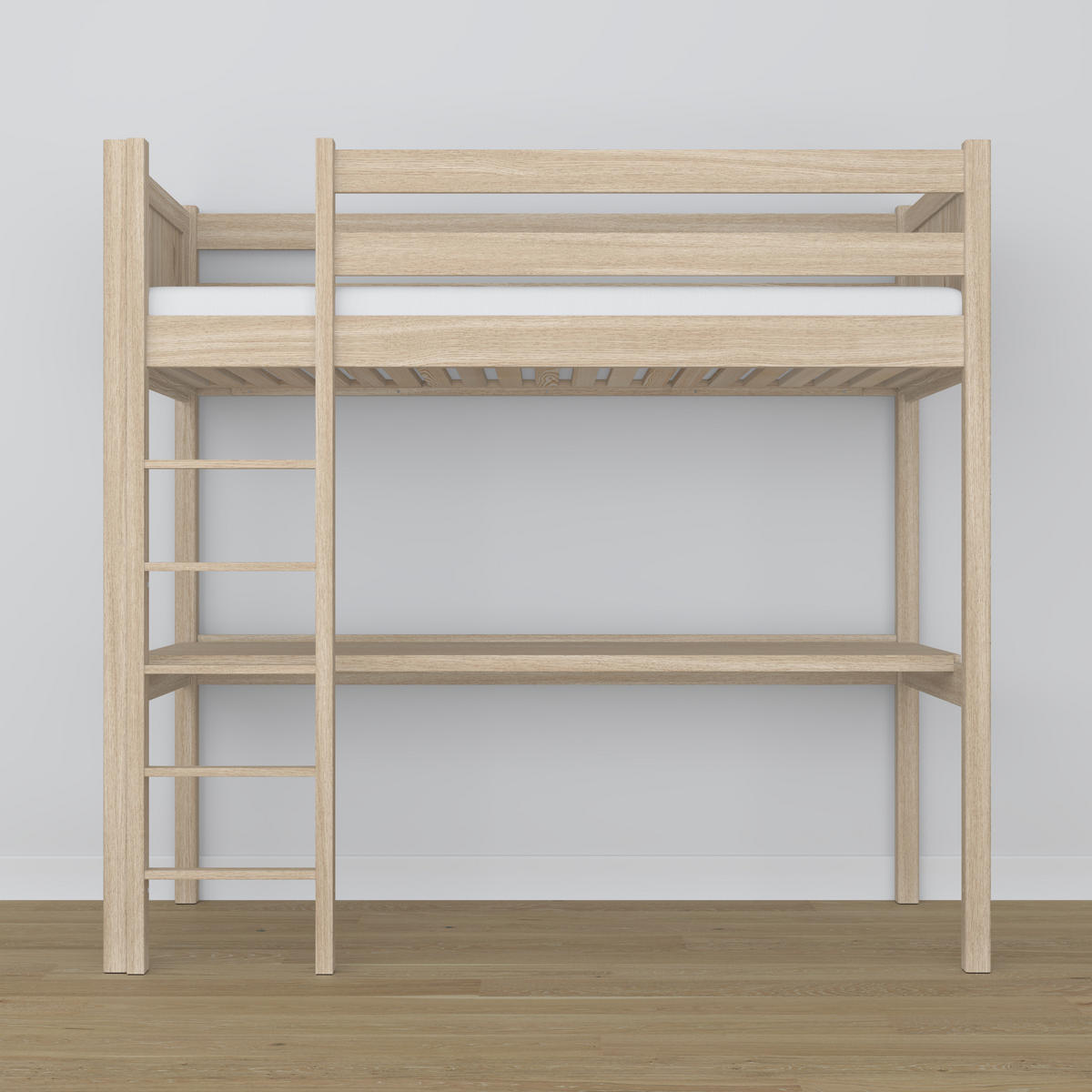 HOCHBETT N06 mit Schreibtisch Sonoma Eiche 120/190 - Sonoma Eiche, Naturmaterialien/Holz (120/190cm) - N-Wood