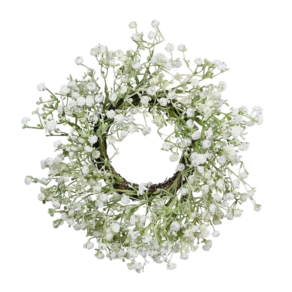 KUNSTPFLANZE Künstlicher Schleierkraut Kranz - Ikaros 20 cm - Creme, Kunststoff (20cm) - aplanta