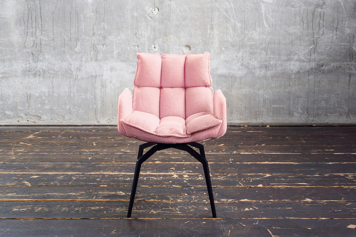 ESSZIMMERSTUHL BARO Pink Webstoff Drehbar (360°) (1er-Set) - Pink/Rosa, Kunststoff/Textil (59/86/65cm) - KAWOLA