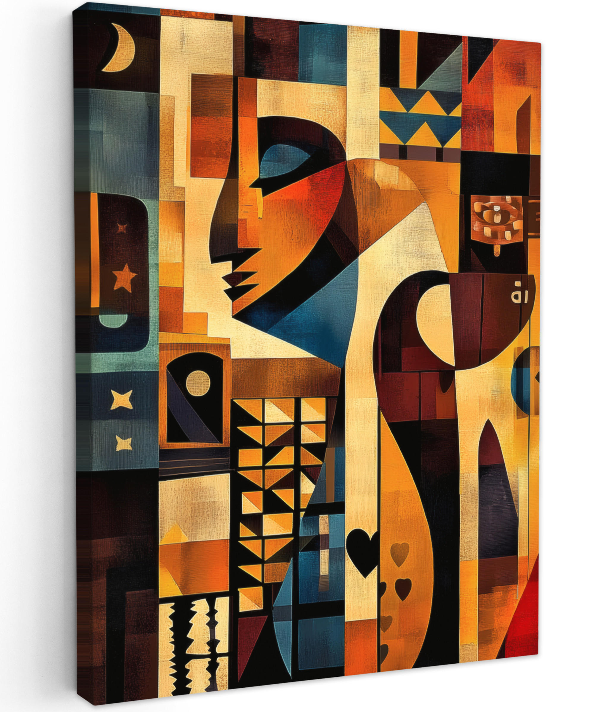 LEINWANDBILD Figuren - Abstrakt - Symbole 30x40 cm - Terracotta, Textil (30/40cm) - MuchoWow