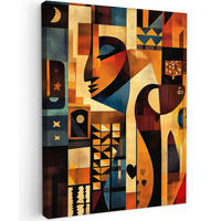 LEINWANDBILD Figuren - Abstrakt - Symbole 30x40 cm - Terracotta, Textil (30/40cm) - MuchoWow
