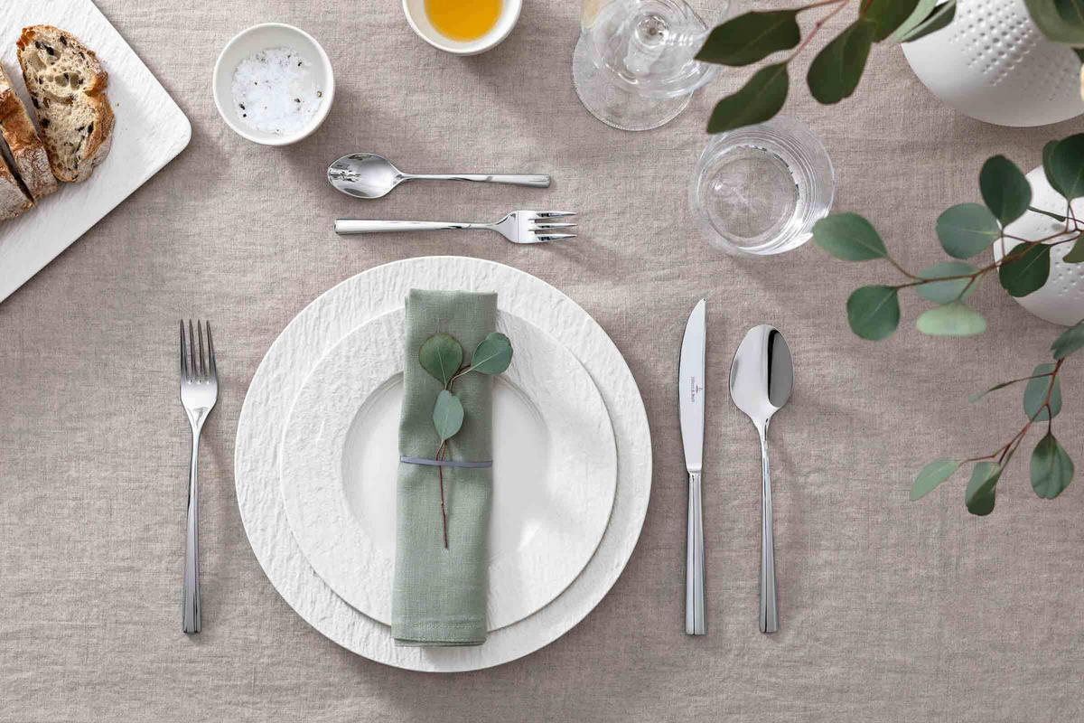 TAFELBESTECK Piemont silber 30er Set - Silberfarben, Metall - Villeroy & Boch