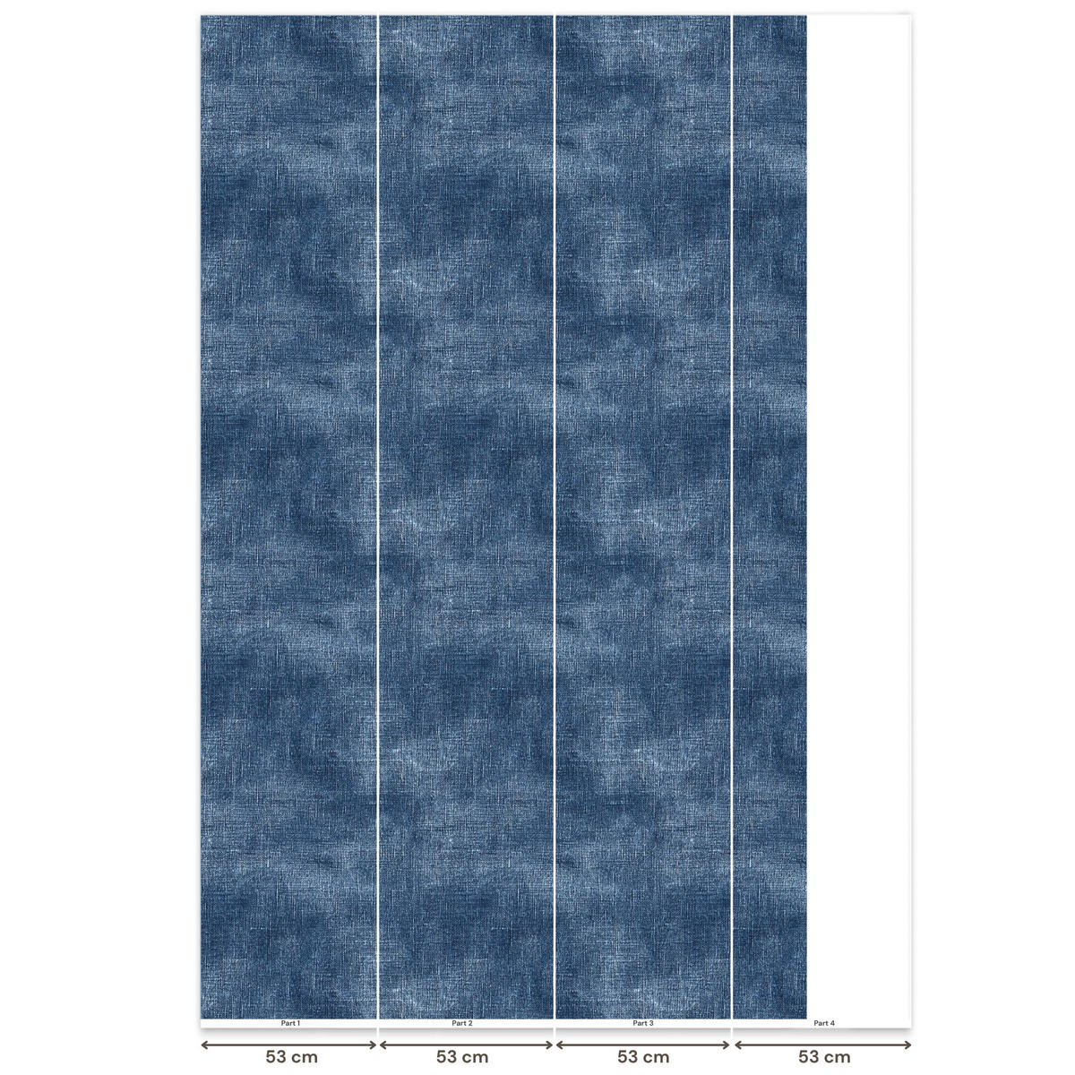 TAPETE - Leinen - Textur - Muster - Denim - Rustikal - 160x280 cm - Blau, Papier (160/280cm) - OnlyWow