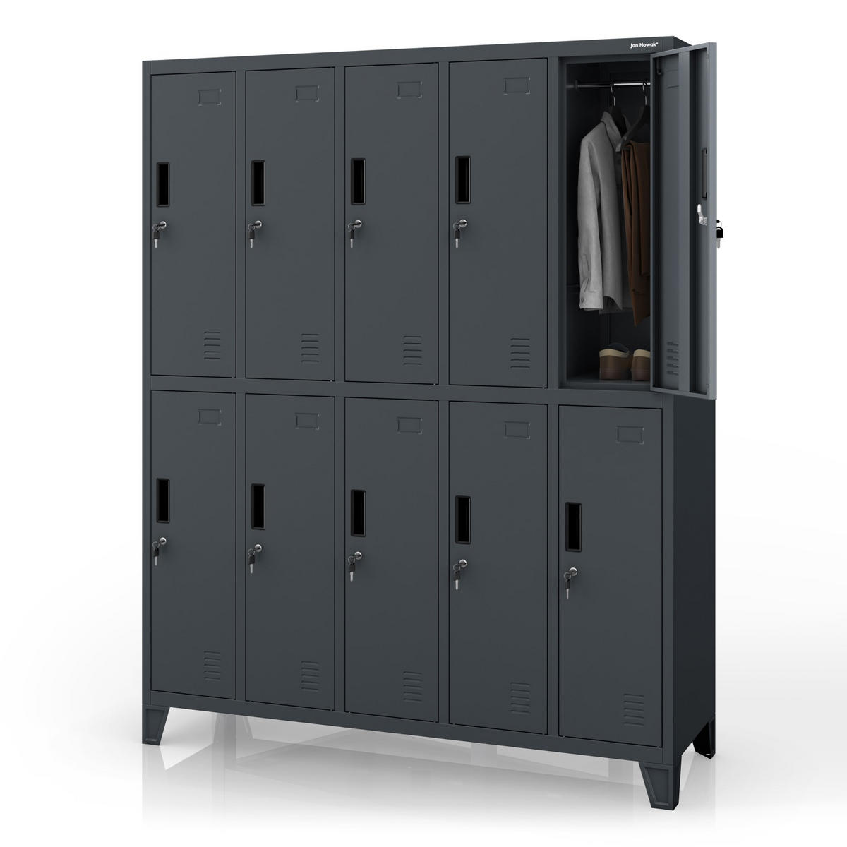 SCHLIESSFACHSCHRANK Bartek - Anthrazit, Metall (136/172/45cm) - Jan Nowak
