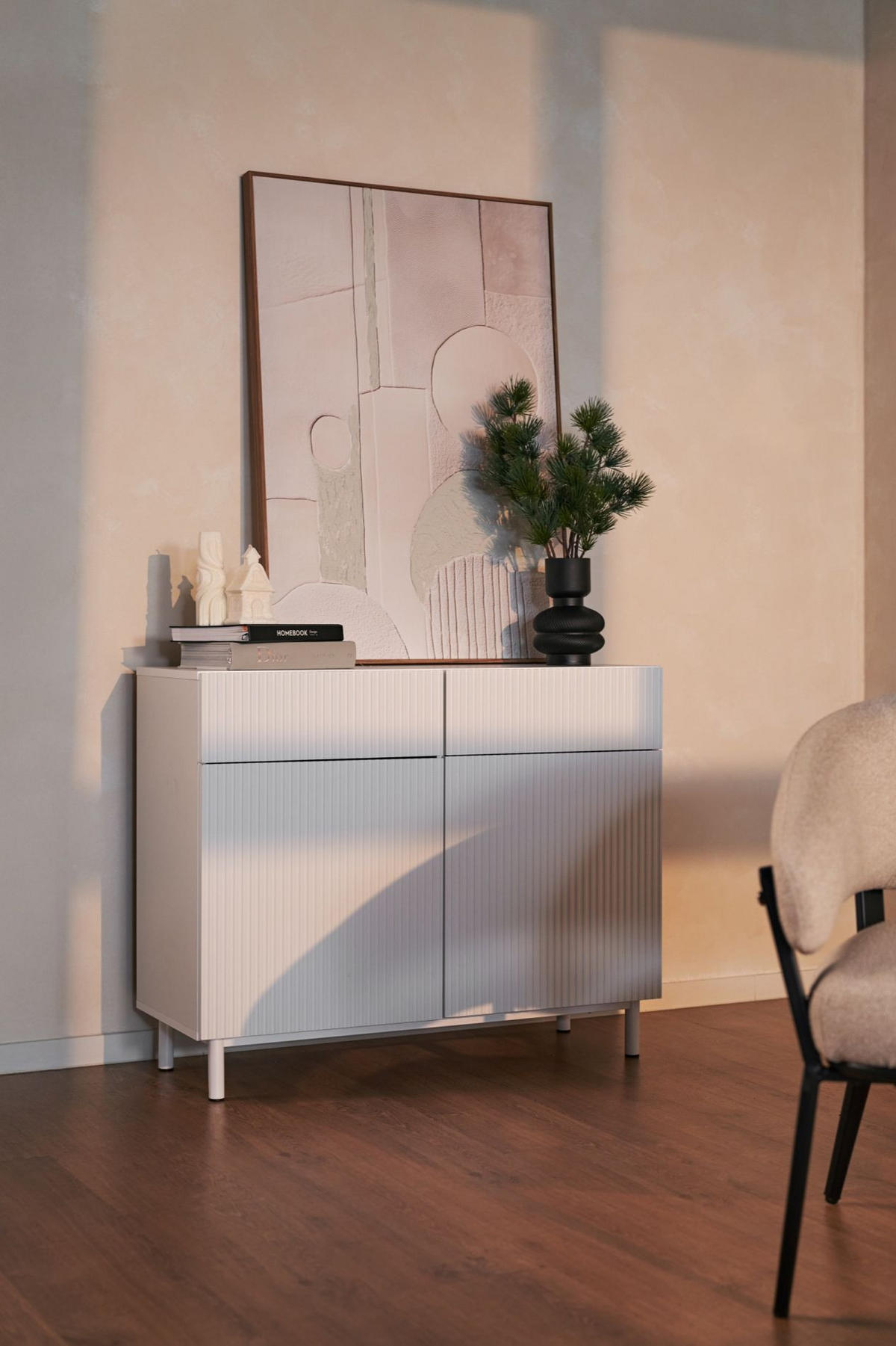 SIDEBOARD Veldio New Greige 100 cm - Taupe, Holzwerkstoff/Metall (99.8/80/38cm) - Selsey