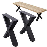 BANKGESTELL X-Form Metall Schwarz 40/43 cm - Schwarz, Metall (40/43/8cm) - DanDiBo