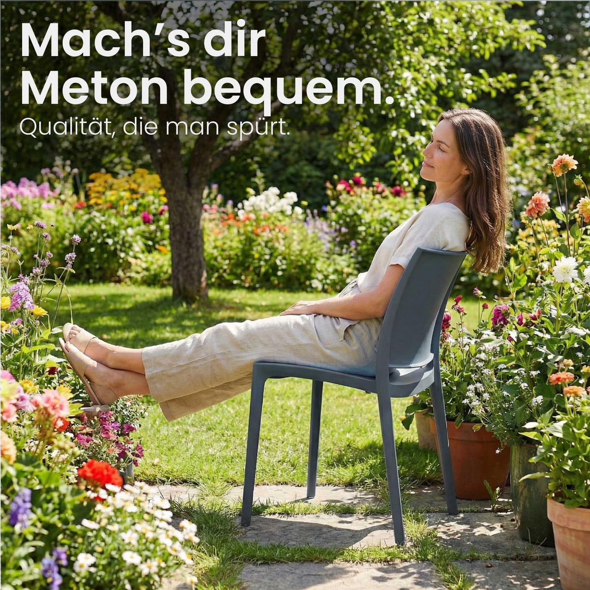 GARTENSTUHL Kunststoff Dunkelgrau - Dunkelgrau, Kunststoff (42/81/49cm) - CLP