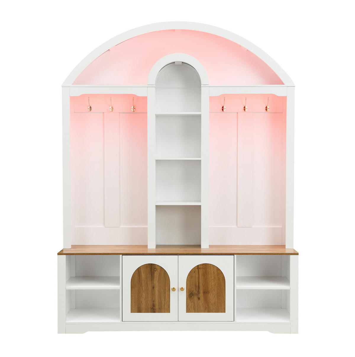 GARDEROBENSCHRANK mit Schuhregal und Haken 150 x 40 x 195 cm MDF Weiß - Weiß, Holzwerkstoff (40/195/150cm) - Beauniv