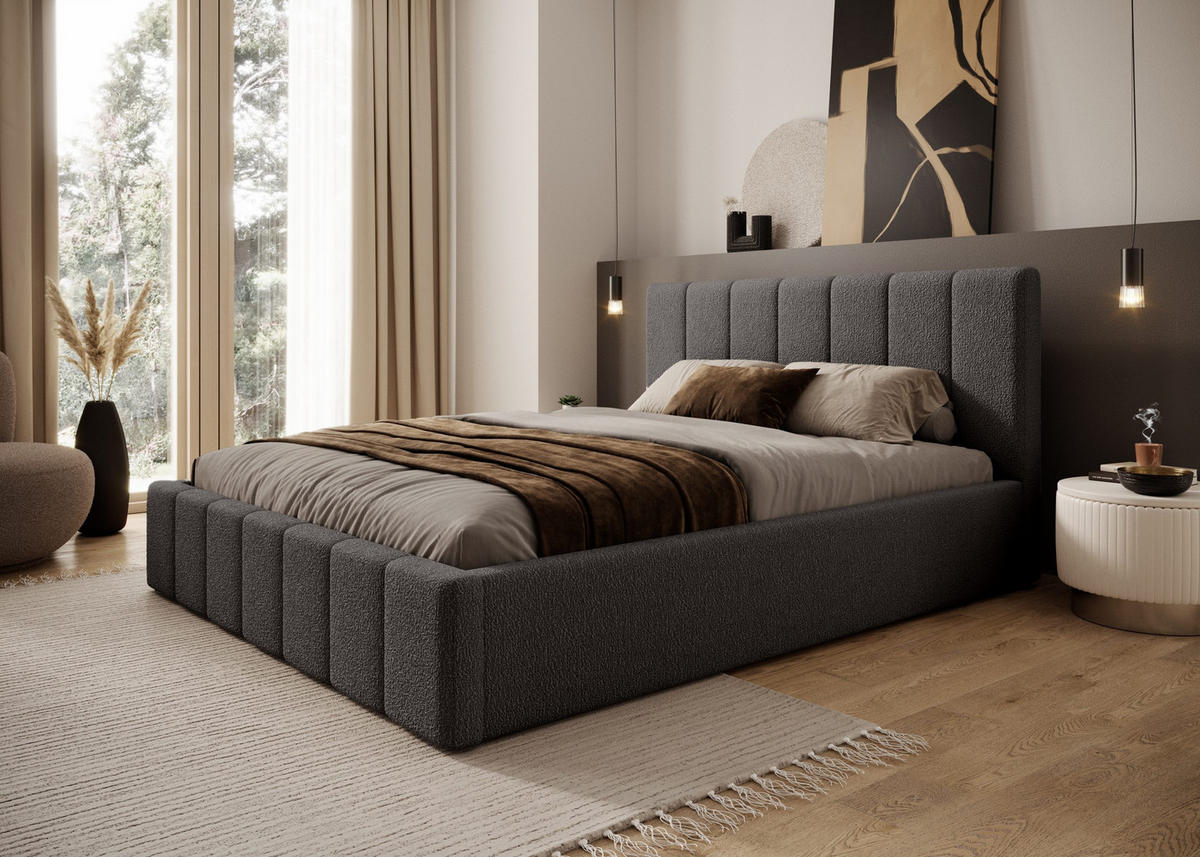 POLSTERBETT Doppelbett Handorf 120x200 cm Grau - Grau, Textil (120/200cm) - Fedve