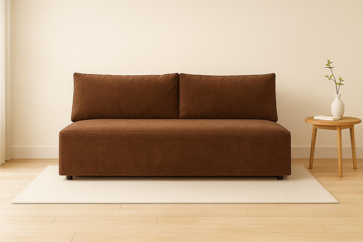 SCHLAFSOFA mit Bettkasten DUO, Stoff Salvador, Dunkelbraun - Dunkelbraun, Holz (198/89/90cm) - Kaiser Möbel