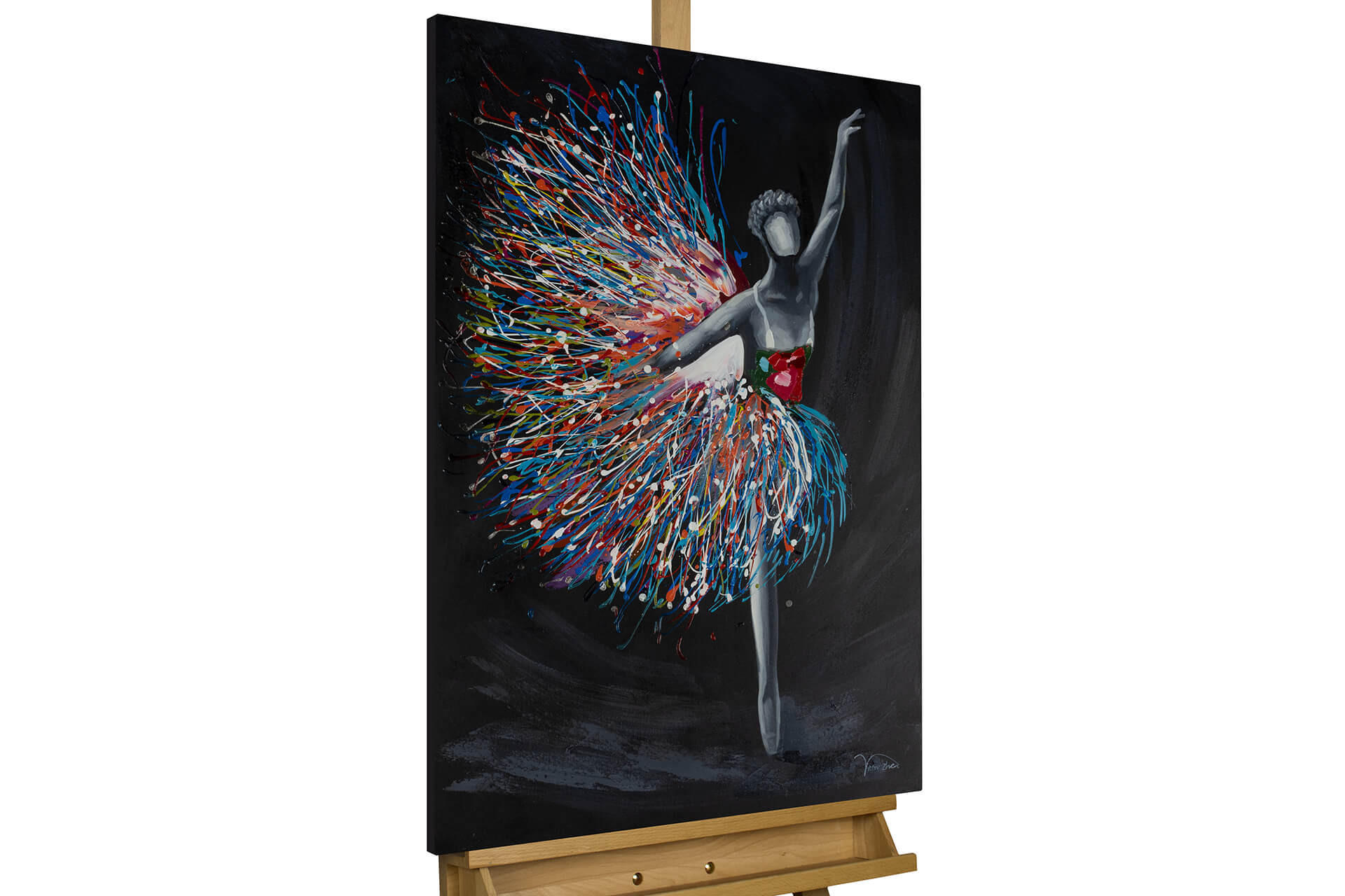 ACRYLBILD HANDGEMALT 60/90 cm - Schwarz, Holz/Textil (60/90cm) - KUNSTLOFT