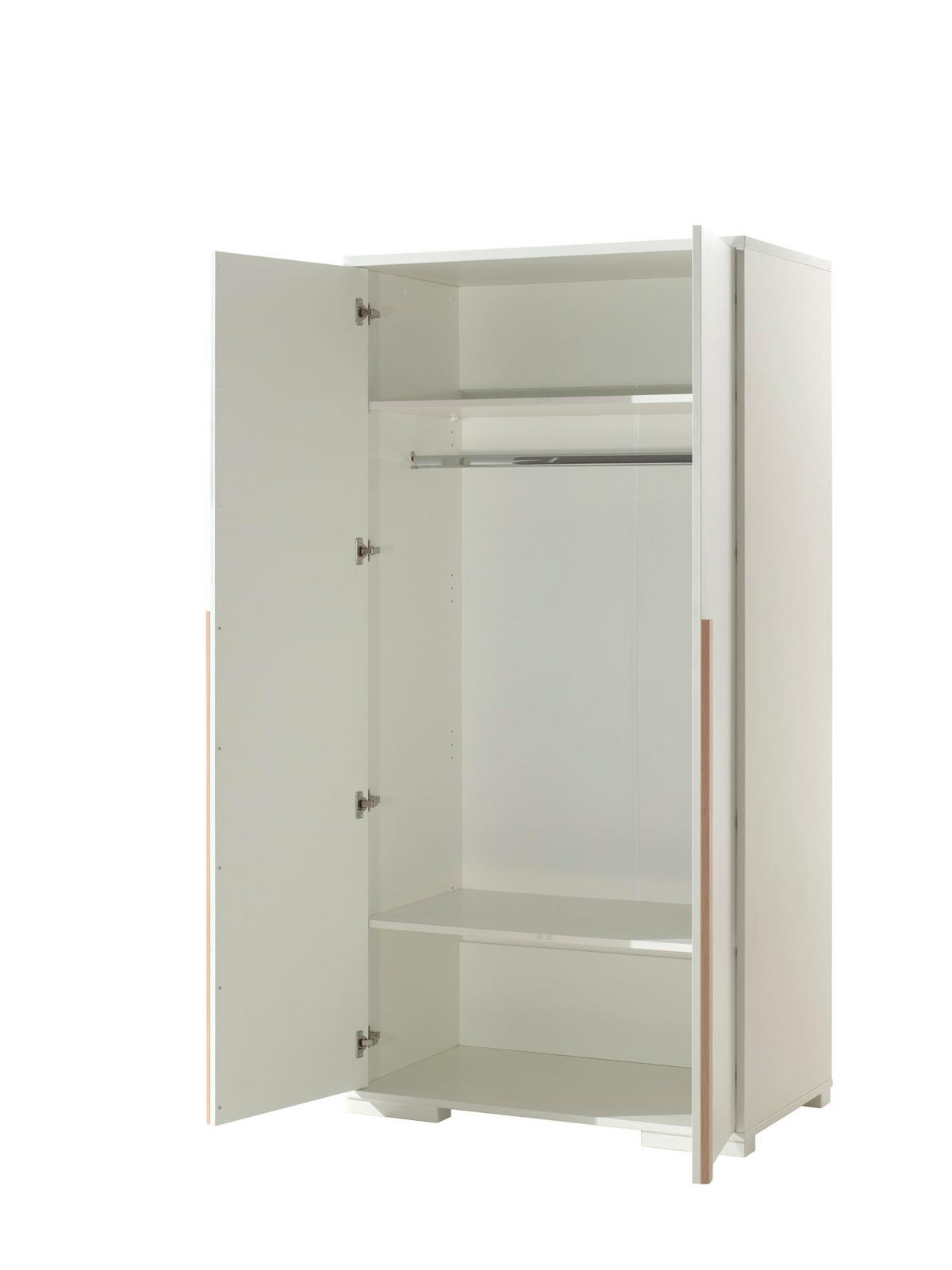 KINDERZIMMERSCHRANK Kariotta 99x56x195 2-trg. Holzwerkstoff Weiß/Buche - Buchefarben/Weiß, Holzwerkstoff (99/195/56cm) - 58aufmkessel