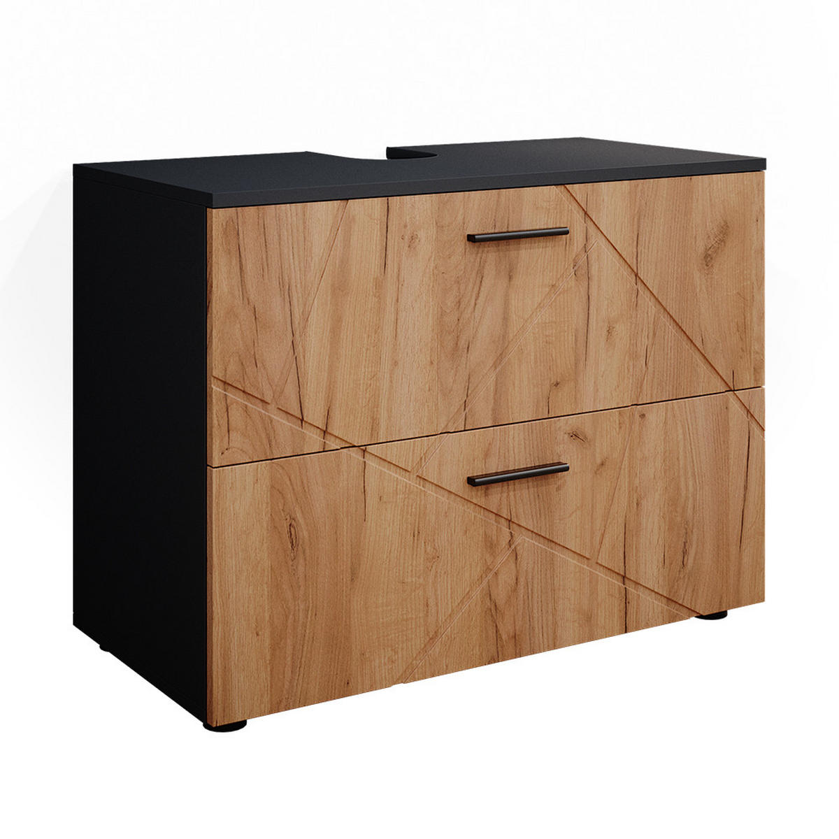WASCHBECKENUNTERSCHRANK Irma Goldkraft Eiche/Anthrazit 80 x 58.6 cm - Anthrazit/Eiche Wotan, Holzwerkstoff (80/58.6/41cm) - Vicco