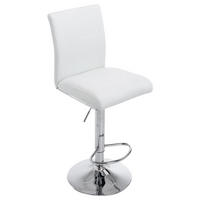 BARHOCKER Birid Kunstleder Weiß 38, - Weiß, Leder/Metall (38.5/95/47cm) - DELUKE